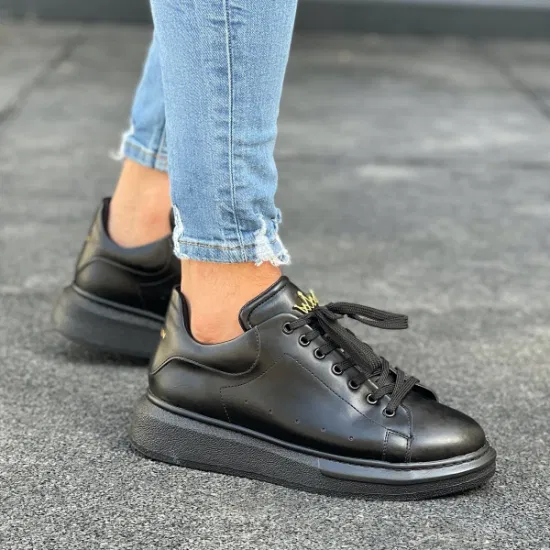 Мужские и женские кроссовки на высокой подошве с короной, полностью черные, повседневная городская уличная одежда, повседневная обувь ручной работы, трендовое качество премиум-класса, оптовое предложение 2023 года.
